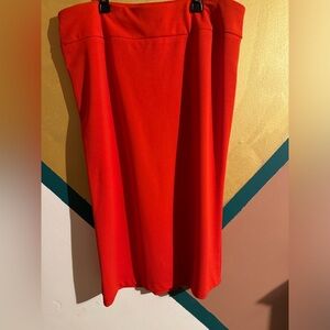 Ashley Stewart red spandex midi pull-on skirt size 18/20
